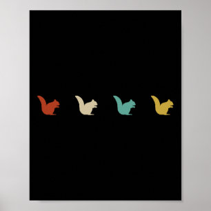 Poster Cadeau d'animal de camping de randonnée d'écureuil