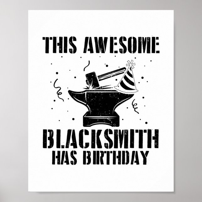 Poster Cadeau d'anniversaire Blacksmith (Devant)