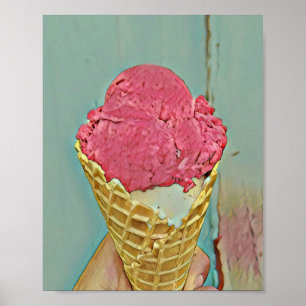 Poster Cadeau d'anniversaire de crème glacée