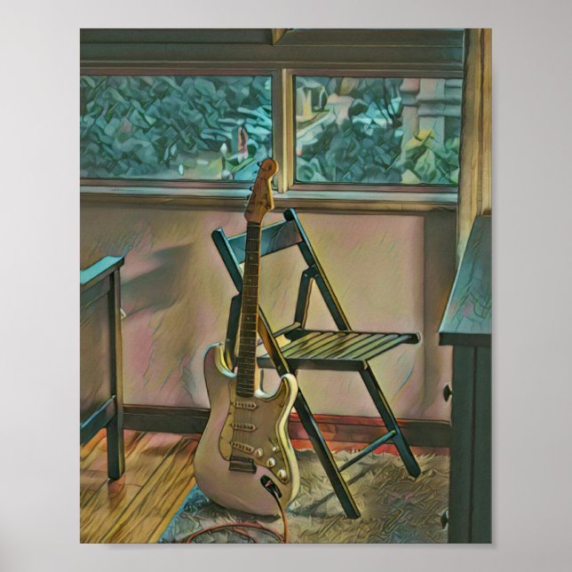 Poster cadeau d'anniversaire guitariste (Devant)