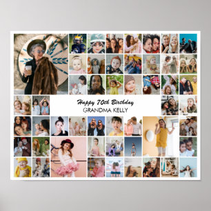 Poster Cadeau d'anniversaire personnalisé avec 50 photos 