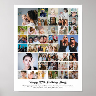 Poster Cadeau d'anniversaire personnalisé Collage de phot