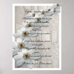Poster Cadeau d'anniversaire pour la mariée et la mariée