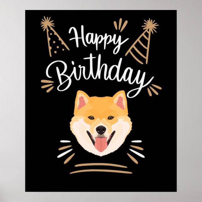 Poster Cadeau d'anniversaire Shiba Inu (Devant)