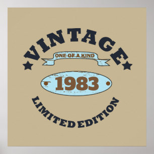 Poster Cadeau d'anniversaire vintage personnalisé