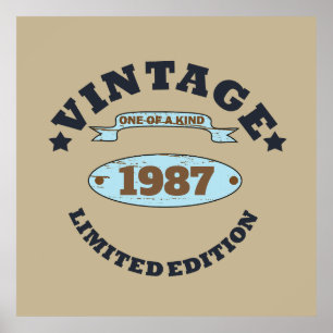 Poster Cadeau d'anniversaire vintage personnalisé