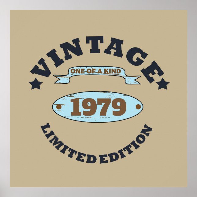 Poster Cadeau d'anniversaire vintage personnalisé (Devant)