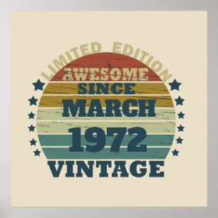 Poster Cadeau d'anniversaire vintage personnalisé