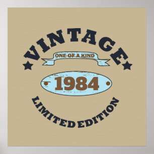 Poster Cadeau d'anniversaire vintage personnalisé