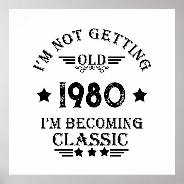 Poster Cadeau d'anniversaire vintage personnalisé (Devant)