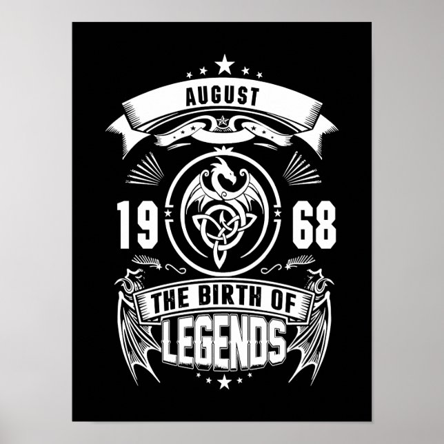 Poster Cadeau d'août | 1968 La Naissance Des Légendes (Devant)