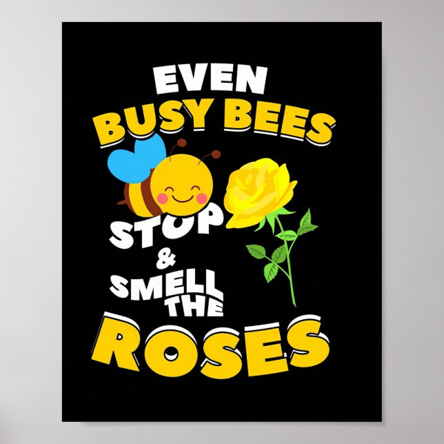 Poster Cadeau d'apiculteur | Même les abeilles occupées (Devant)