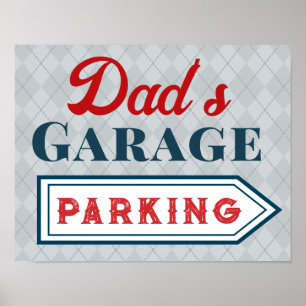 Poster Cadeau d'art de garage pour papa panneau de statio