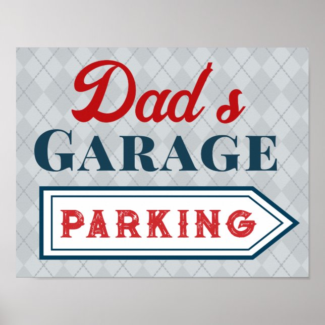Poster Cadeau d'art de garage pour papa panneau de statio (Devant)