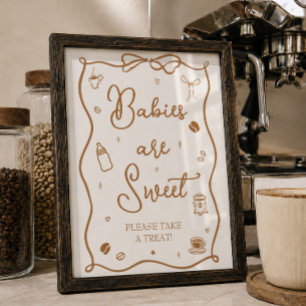 Poster Cadeau de Baby Shower Café Les bébés sont doux