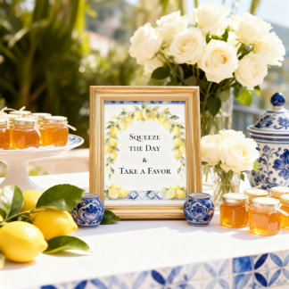 Poster Cadeau de Baby Shower Citron de la Côte d'Amalfi