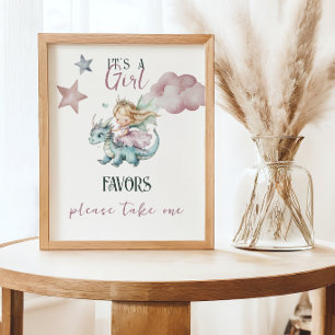Poster Cadeau de Baby Shower Conte de Fées Princesse Drag