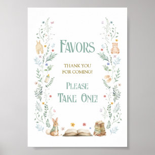 Poster Cadeau de Baby Shower Livre d'Histoires