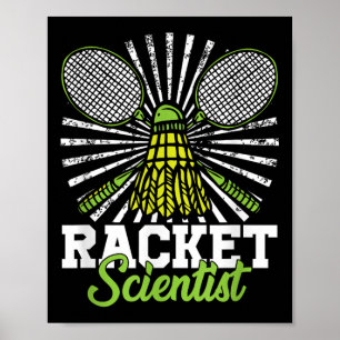 Poster Cadeau de badminton navette raquette scientifique
