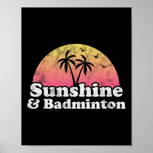 Poster Cadeau de badminton - Soleil et badminton pour hom