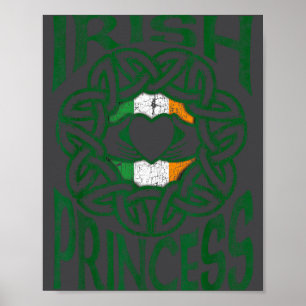 Poster Cadeau de bague Claddagh nœud celtique Princesse i