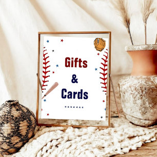 Poster Cadeau de baseball et carte Baby shower d'annivers