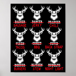 Poster Cadeau de chasse au cerf Chasseur de tous les renn