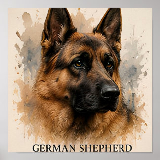 Poster Cadeau de chien de travail loyal Berger Allemand