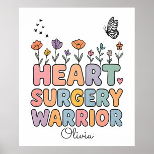 Poster Cadeau de chirurgie du cœur anatomique floral pers
