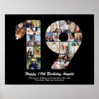 Cadeau de collage photo numéro 19 pour 19ème anniv