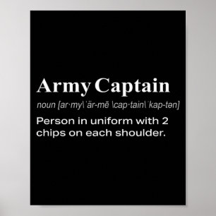 Poster Cadeau de définition de capitaine d'armée militair
