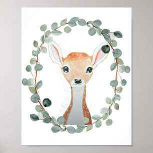Poster Cadeau de douche de cerfs de bois