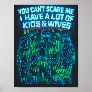Poster Cadeau de famille de zombie papa drôle - Tu ne peu