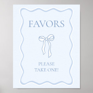 Poster Cadeau de fête de fiançailles Blue Tying the Knot