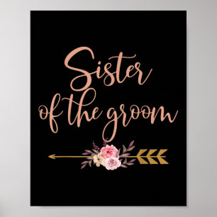 Poster Cadeau de Fête de Fiançailles de la Sœur du Marié