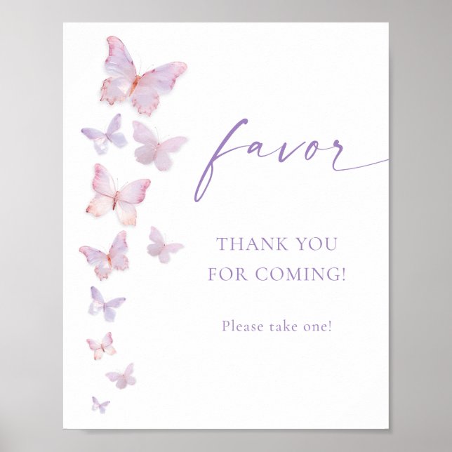 Poster Cadeau de Fête de Mariage Papillon (Devant)