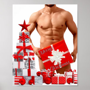 Poster Cadeau de fierté gay SlipperyJoe Noël LGBTQIA emba