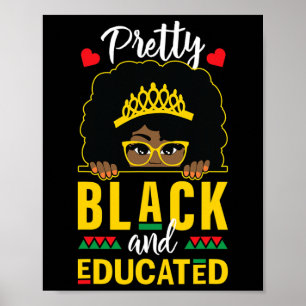 Poster Cadeau de fille noire, nièce, jolie noire et éduqu