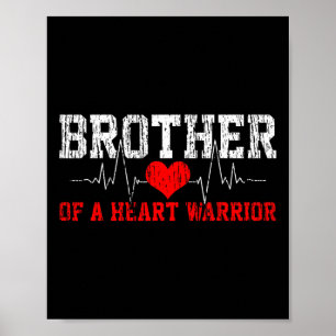 Poster Cadeau de frère guerrier battement de coeur de mal