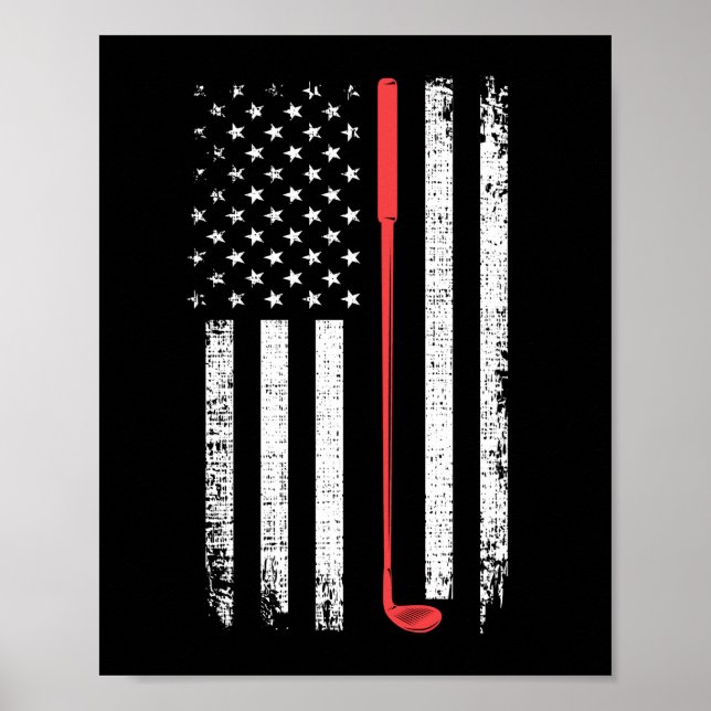Poster Cadeau de golf pour hommes, American Flag Golf Clu (Devant)
