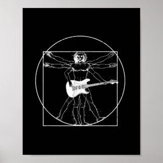 Poster Cadeau de guitare électrique Da Vinci Dessin