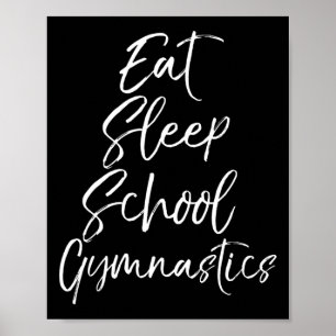 Poster Cadeau de gymnaste mignon pour les filles Manger D