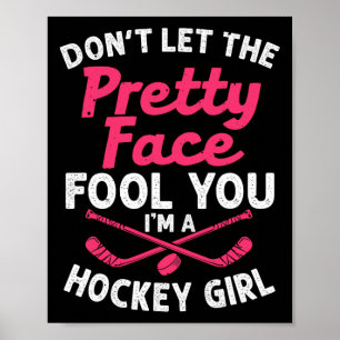 Poster Cadeau De Hockey Pour Femmes Joueuses De Hockey Su