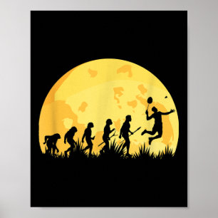 Poster Cadeau de joueur de badminton lumineux d'évolution