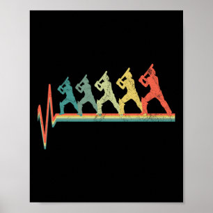 Poster Cadeau de joueur de cricket Crickeur Battement de 