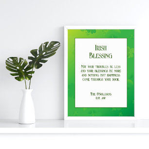 Poster Cadeau de la bénédiction des ménages irlandais