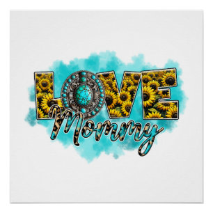 Poster Cadeau de la fête des mères   Amour Floral Mommy
