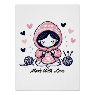 Poster Cadeau de la Fête des Mères   Fabriqué avec amour