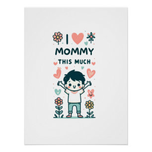 Poster Cadeau de la fête des mères   J'Aime Tant Maman
