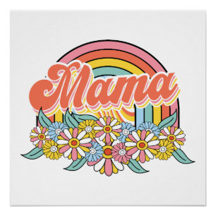 Poster Cadeau de la fête des mères Mama Floral